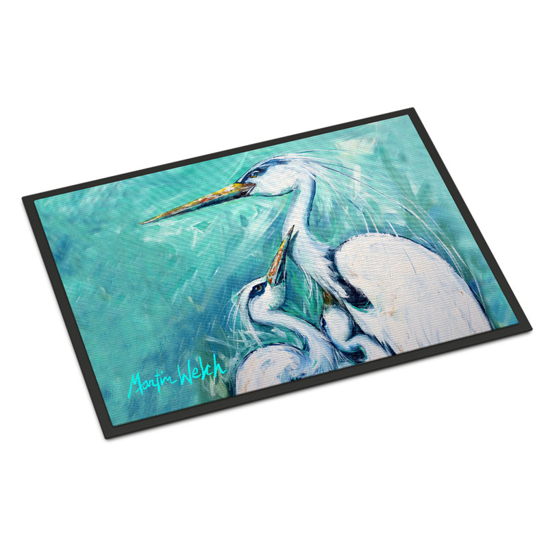 Paillasson d’intérieur anti-dérapant Sahara Mother Love Crane, Rectangle 1 pi 6 po x 2 pi 3 po