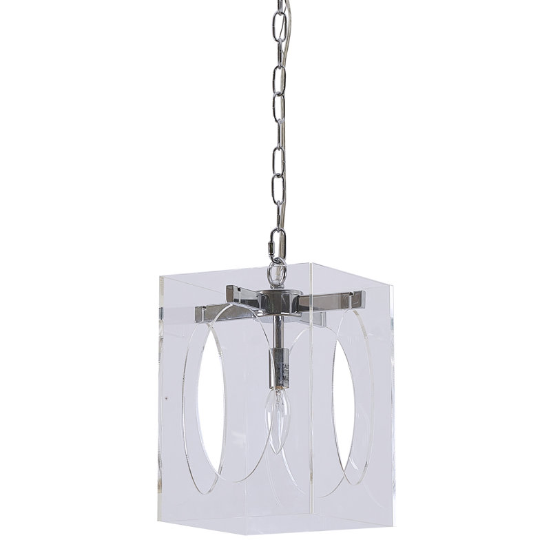 Transitional 1 Light Square Acrylic Pendant