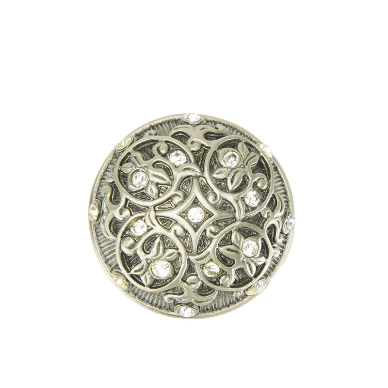KNOB; LT. COLORADO TOPAZ CRYSTAL, Antique Nickel