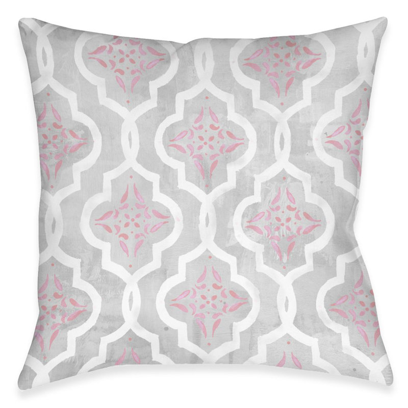 Coussin décoratif d'extérieur rose Elegance, Extérieur