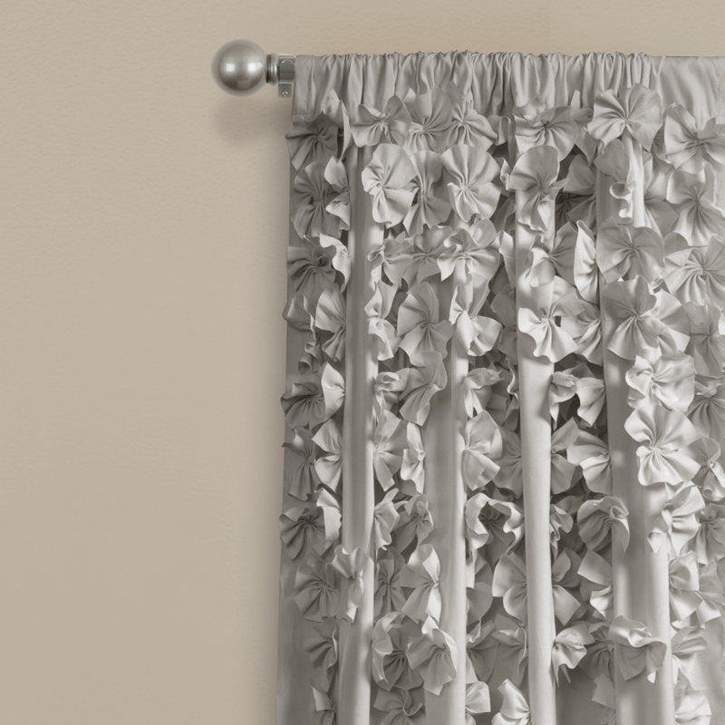 Semi Sheer Curtain Single Panel, Width 137 x Drop 213 cm, Light Grey