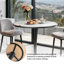 Round Marble Top Metal Base Dining Table-812122793