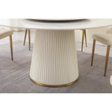 Orren Ellis 59"Modern Sintered stone dining table with round turntable ...