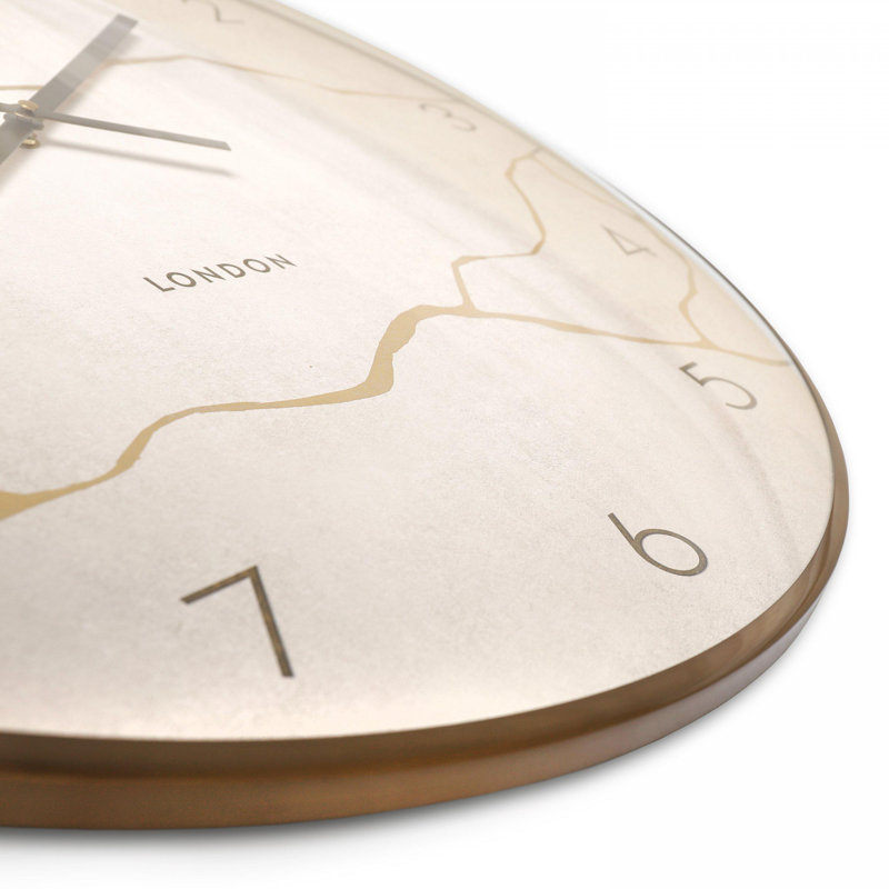 Analogue Circle Quartz Movement / Crystal Tabletop Clock Beige