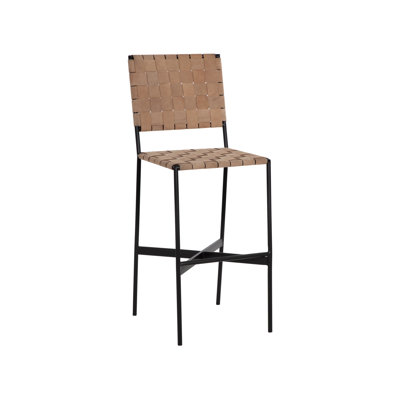 Almin Upholstered Stool with Metal Frame