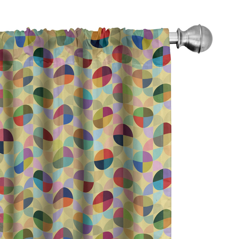 Geometric Semi-Sheer Rod Pocket Sliding Panel, 28" x 95"