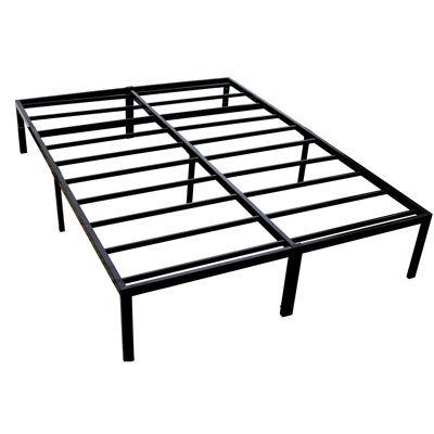 Black Modern Full Steel Platform Bed, Heavy - Duty, Can Carry 2000 Pounds, 75 In Depth