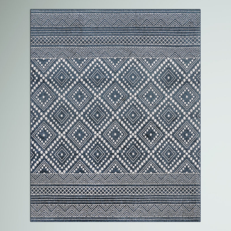 Tapis bleu Boney Southwestern, Rectangle 3 pi 3 po x 5 pi