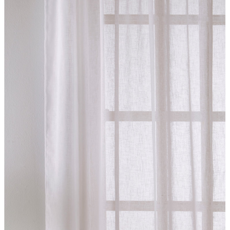 Roehit Sheer Curtain Pair, White, 140cm Width x 137cm Drop