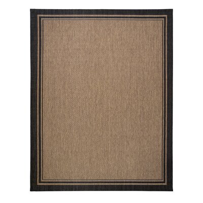 Gertmenian Paseo Soroa Chestnut Brown/Black Classic Border Indoor/Outdoor Flatweave Area Rug -  19201