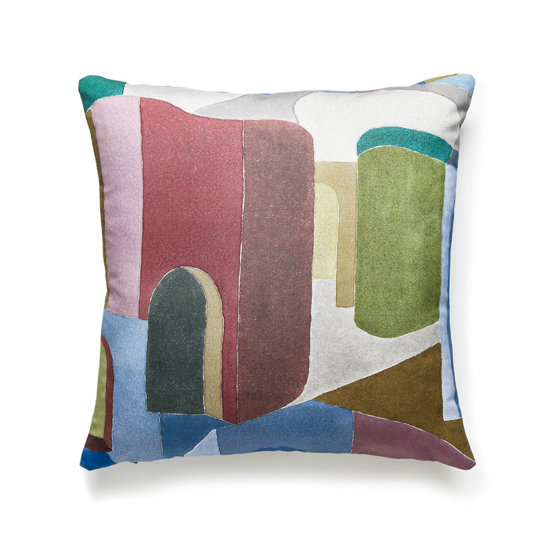 Riad Cotton Print Pillow, Jewel