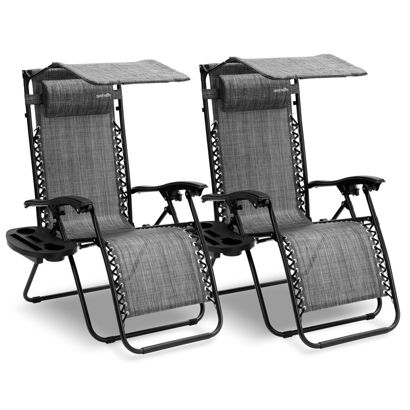 Chaise zéro gravité pliable et inclinable Kathren, Gris / noir