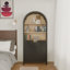 Armoire de 61 po de hauteur, bibliothèque avec rangement, bibliothèque Mid-Century moderne à 5 niveaux avec porte, noir