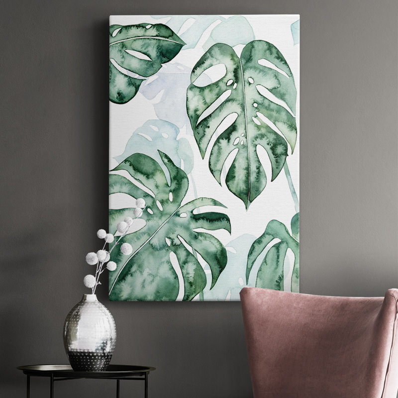 Feuille fendue I - peinture sur toile tendue, H 18 po x l 12 po x P 1 po