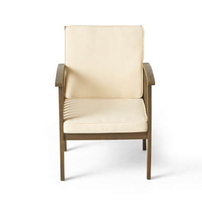 Chaises d'extérieur en bois d'acacia, fauteuils de salle à manger robustes, meubles de style campagnard pour terrasse, terrasse, jardin, jardin