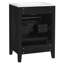 Meuble-lavabo de 24 pouces avec lavabo en céramique, 3 tiroirs, structure en bois massif, design rétro, meuble-lavabo simple à tiroir de 24 po et finition noire, trous de robinet pré-percés-199887449-199887452