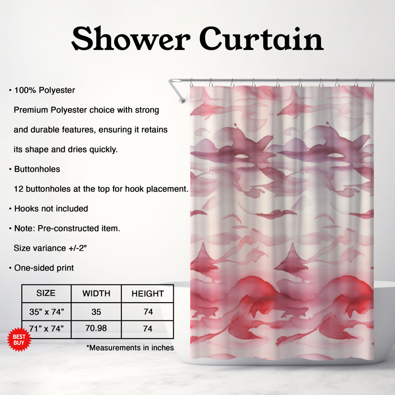 Pink Wave - Premium Shower Curtain, 74"H x 71"W