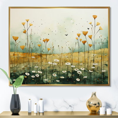 «Whispering Meadows I», art mural abstrait sur toile