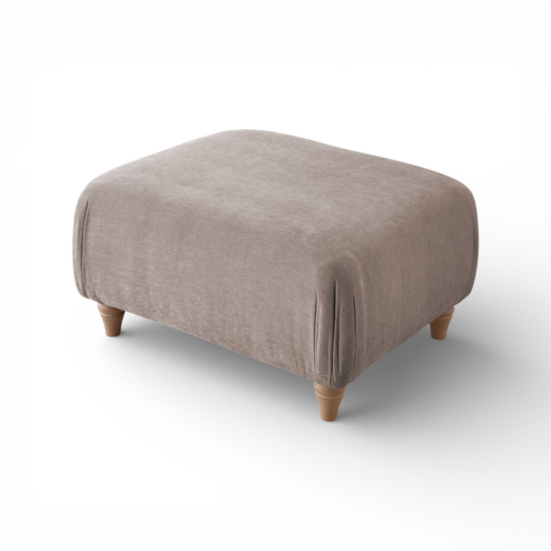 Charlotte-Ann Soft Touch Square Footstool, Putty