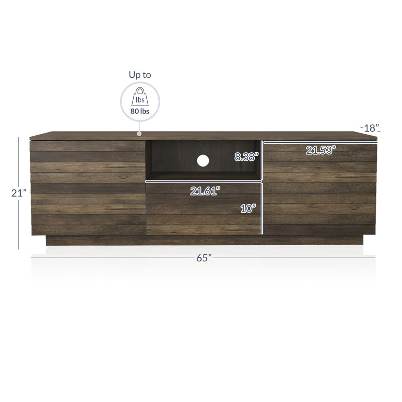 Brown 65" Farmhouse TV Stand with Storage
