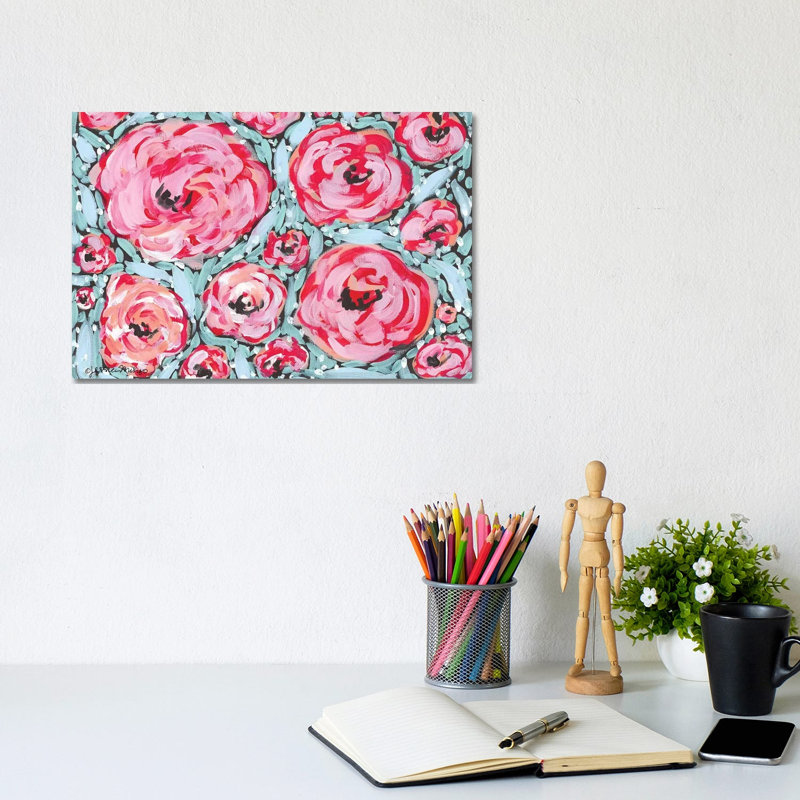 Rose Party by Jessica Mingo - Wrapped Canvas Painting, 20.32 cm H x 30.48 cm W