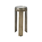 Nuvola Compact Slender Cast Glass Top Antique Zinc Drink Table