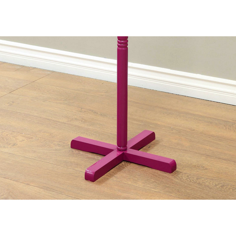 Solid Wood Freestanding Coat Rack, Purple