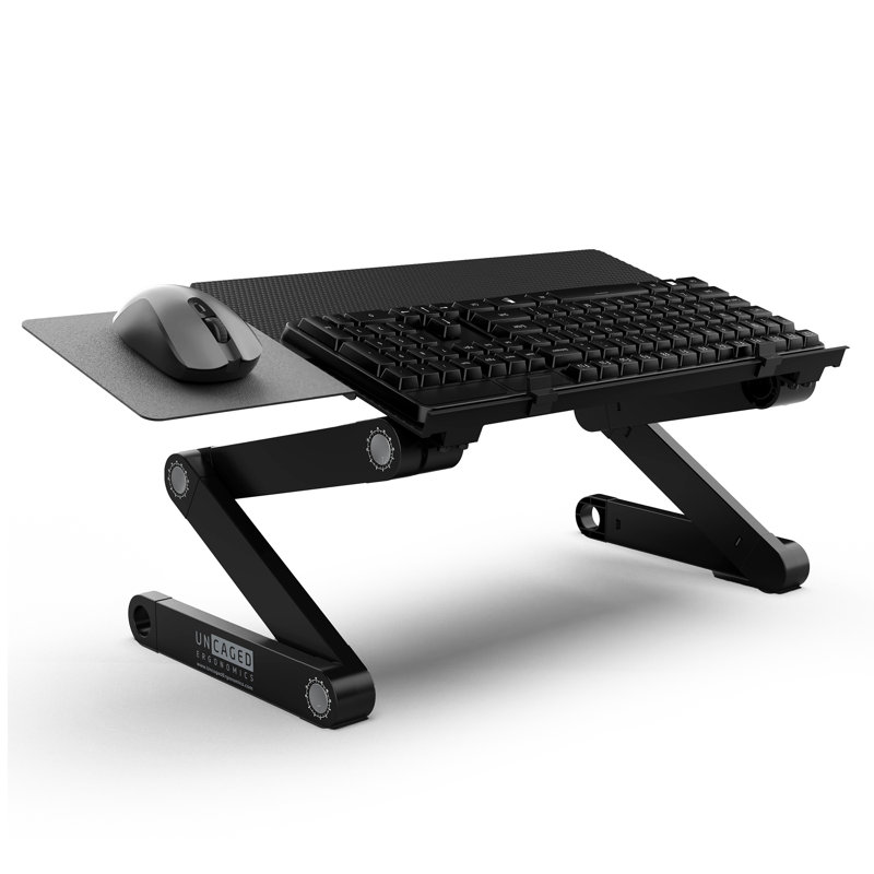 WorkEZ Keyboard Tray - Adjustable Desktop Keyboard Stand with Mouse Pad - Black, Black