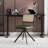 Markwart Mid-Century Modern Swivel Task Chair with Rattan Low Back Tufted Seat and Black Steel Frame-484249680