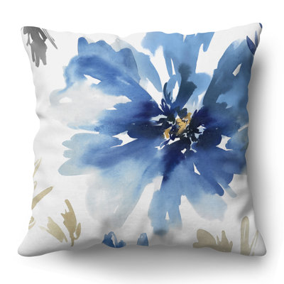 Floral Throw Pillow with Premium Polyester