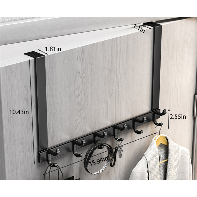 Aluminum Alloy Over-The-Door Hook Rack