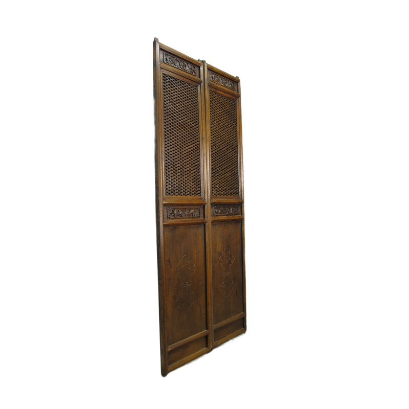 Asian Classic Stained Wood Pivot Screen Doors