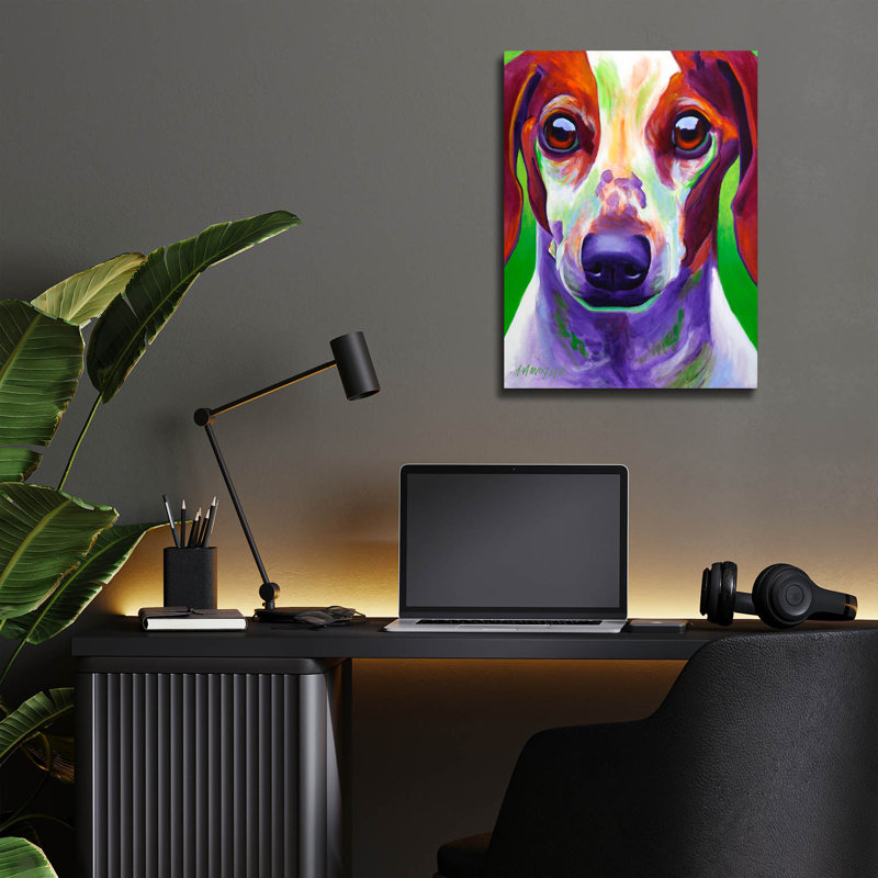 «Dachshund - Cooper» par Dawg Painter, H 16 po x l 12 po x P 0,13 po