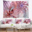 Tapisserie floral à fleur symétrique rouge et bleu floral-28487227