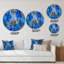 Bleu et gris, art abstrait fluide de luxe V - art mural moderne en métal-68857787