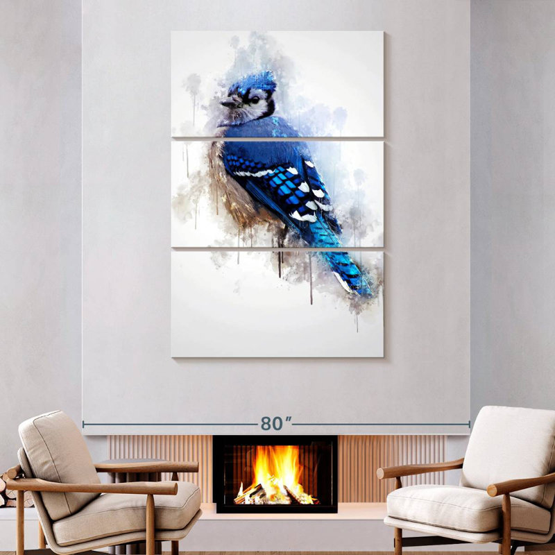 Brampt Blue Jay Bird, 74" H x 48" W