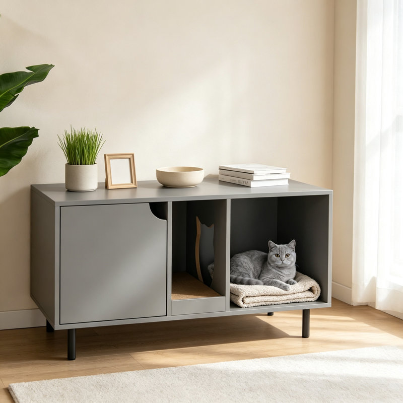 Litter Box Enclosure, Grey