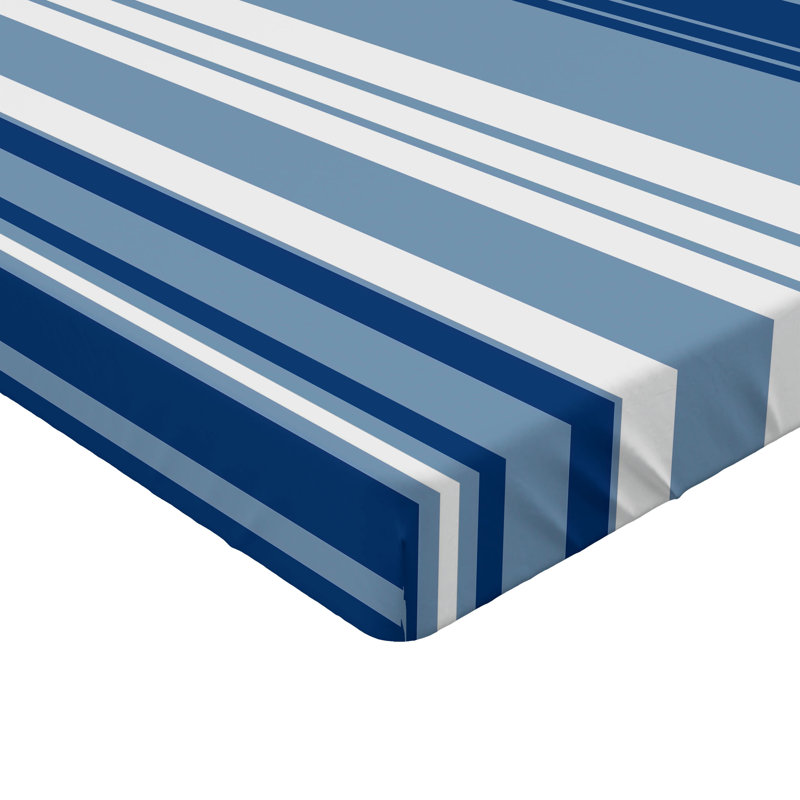 Drap-housse orange Ambesonne, Bleu marine / blanc rayé, Drap-housse pour lit simple TG