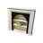 Beige + Black Solid Wood Freestanding Fireplace