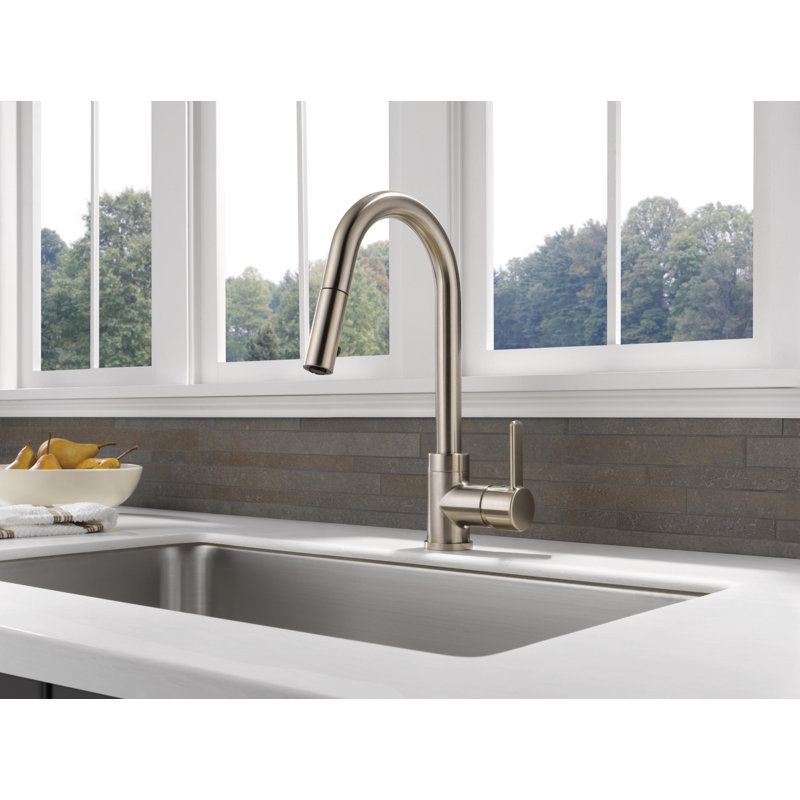 Precept Pull Down Single Handle Kitchen Faucet with Accessories, Stainless