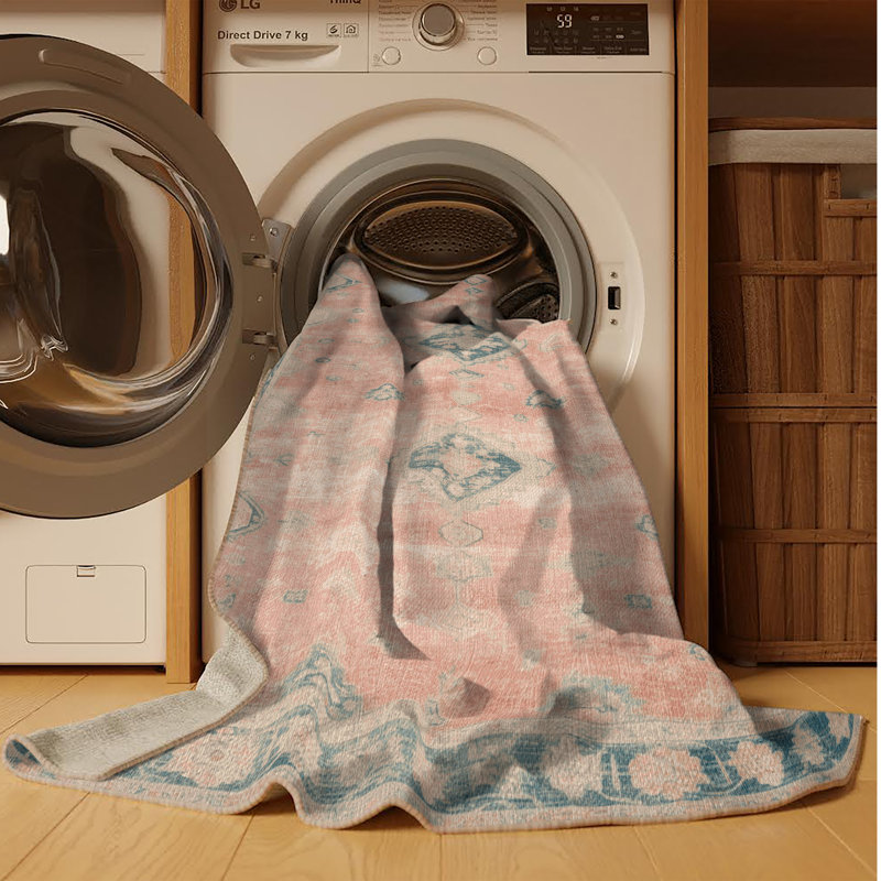 Tapis beige surteint lavable à la machine, Carré 4 pi