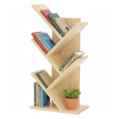 Natural 5 Tier Tree Desk Display Book Shelf