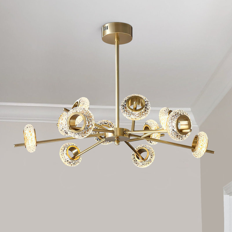 12 - Light LED Sputnik Modern Linear Chandelier