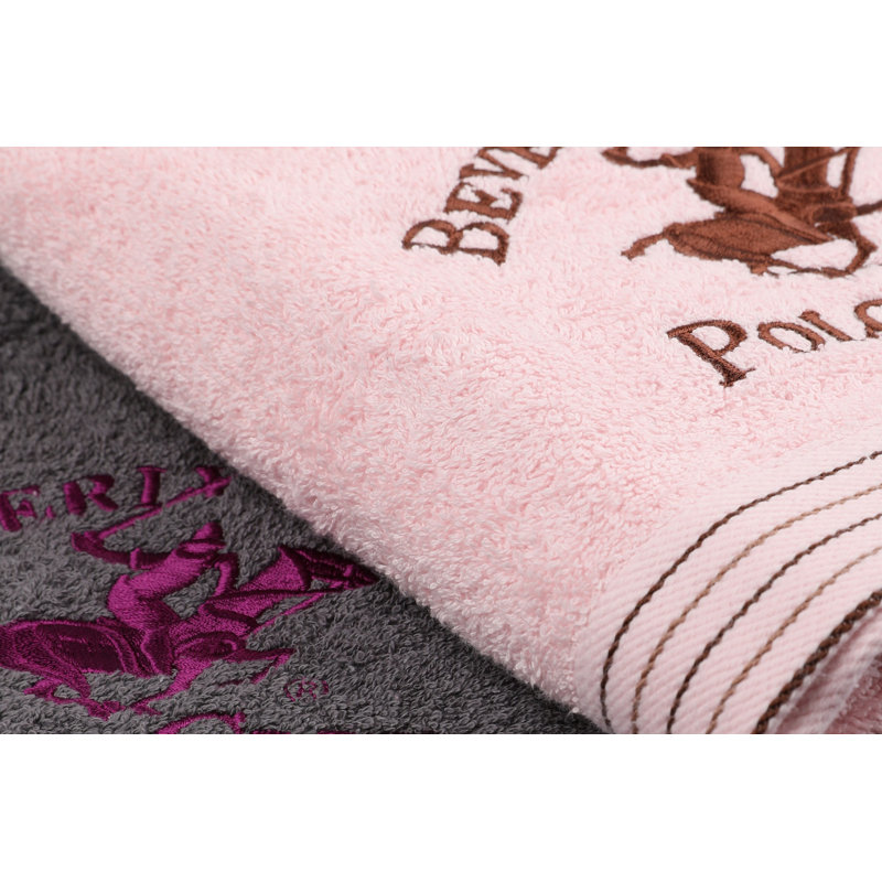 Hand Towel Set, Pink/Grey