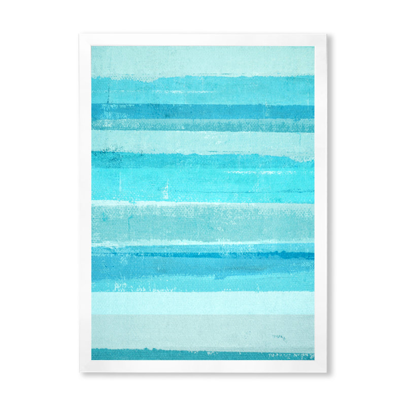 Colorfields dans des tons de turquoise et de bleu - Art mural moderne et contemporain sur toile, H 32 po x l 16 po x P 1 po