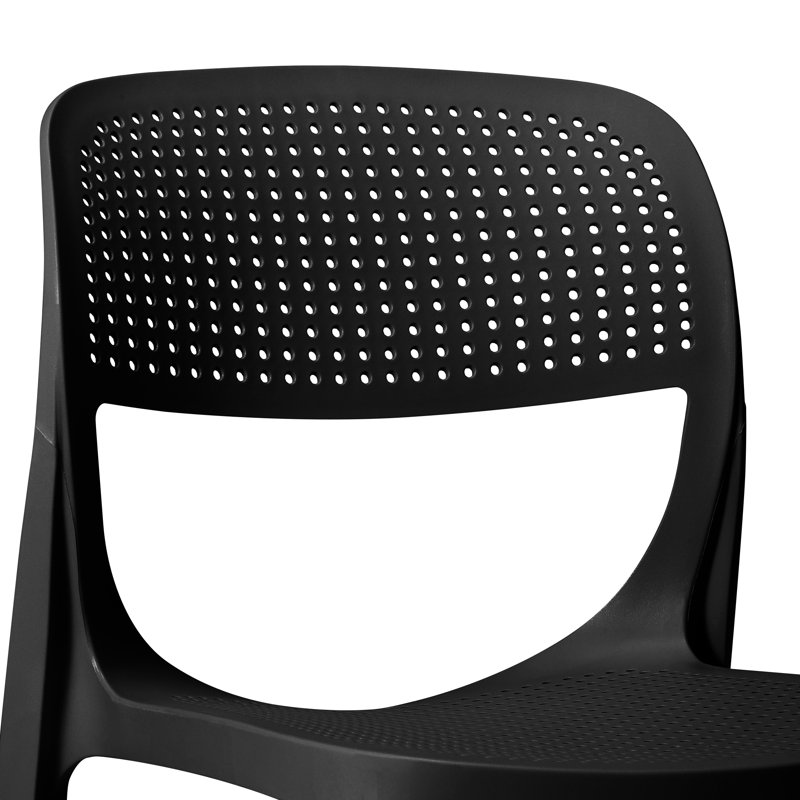Outdoor Stacking Dining Side Chair, Black