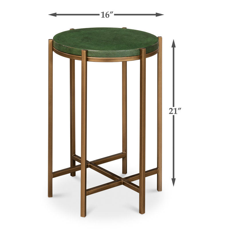 Shagreen End Table, Green