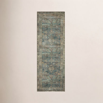 Magnolia Home By Joanna Gaines X Loloi Banks Machine Washable Ocean / Spice Area Rug