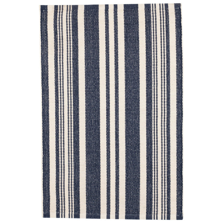 Irving Stripe Ivory Handwoven Cotton Rug