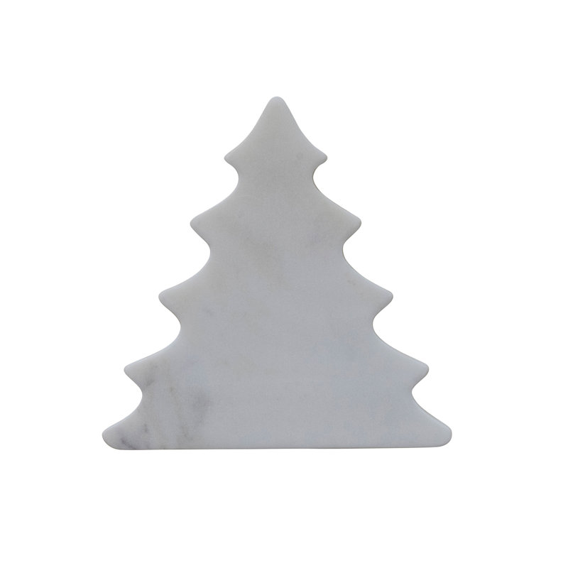 Table de bout en marbre blanc en forme d'arbre
